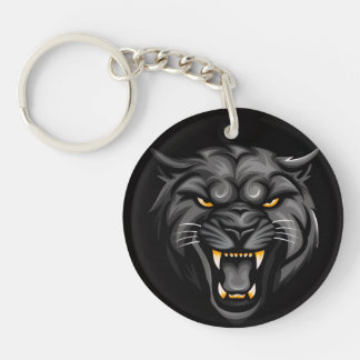 Custom Lion Head Schlüsselanhänger - Fierce Black