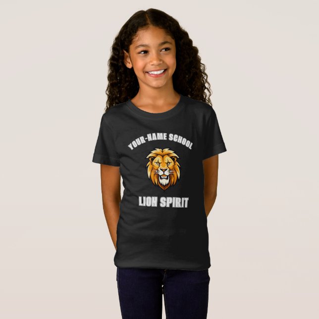 CUSTOM Lion Mascot | Gelbes Gold - Uni der Schule T-Shirt (Vorne ganz)