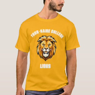 CUSTOM Lion Mascot   Gelbes Gold - Uni der Schule T-Shirt