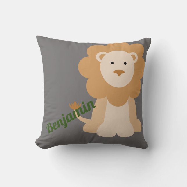 Custom Lion Throw Pillow Kissen (Vorderseite)
