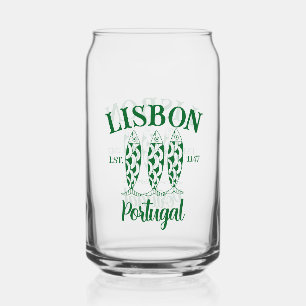 Custom Lissabon Portugal Estertext White Dosenglas