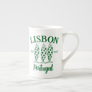Custom Lissabon Portugal Estertext White Prozellantasse