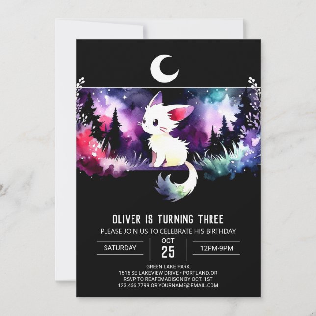 Custom Little Cat Birthday Einladung (Vorderseite)