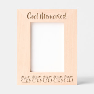 Custom Little Pinguine, Winter, 5 x 7" Portrait Geätzte Rahmen