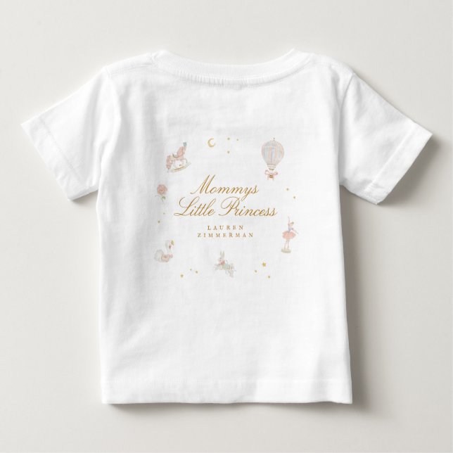 Custom Little Princess Niedlich Pink Girl Fairytal Baby T-shirt (Rückseite)