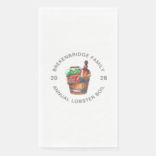 Custom Lobster Boil Annual Summer Party Serviette (Vorderseite)