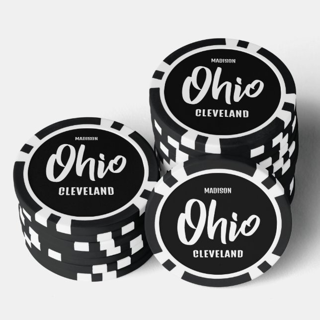 Custom Location, Name & Color Ohio Pokerchips (Stapel)