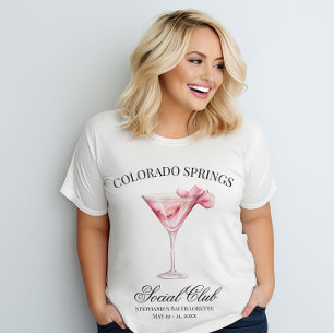 Custom Location Social Club Pink Bacheloretto T-Shirt