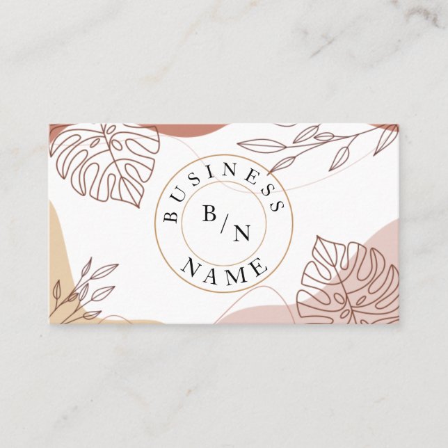 Custom Logo Abstract Minimal Boho Business Card Visitenkarte (Vorderseite)