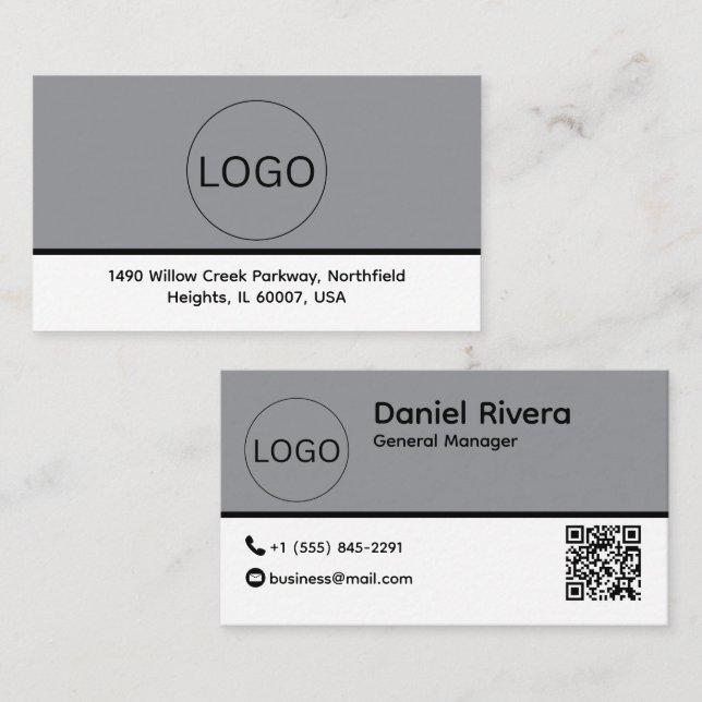 Custom Logo and QR Code Business Card Visitenkarte (Vorne/Hinten)
