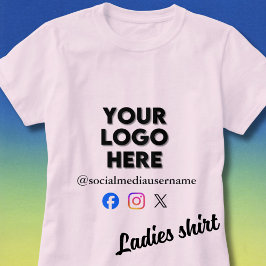 *Custom Logo and Social Media Business T-Shirt