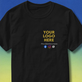 Custom Logo and Social Media Business T-Shirt