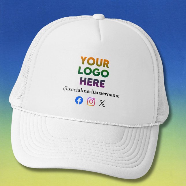 *Custom Logo and Social Media Business Truckerkappe (Von Creator hochgeladen)