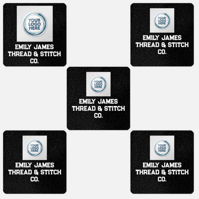 Custom Logo and Text Black Fabric Clothing Label 1 Etiketten (Gruppe)