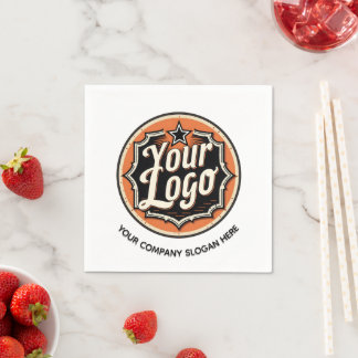 Custom Logo and Text Business Serviette