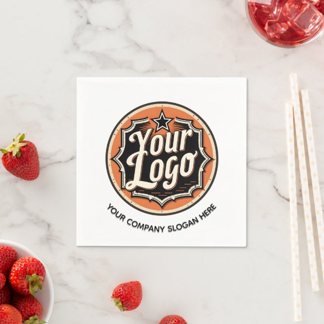 Custom Logo and Text Business Serviette (Beispiel)