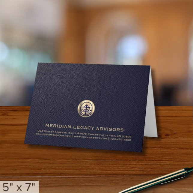 Custom Logo Blue Gold Dankeschön Card (Von Creator hochgeladen)