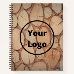 Custom Logo Brown Tree Logs Notizbuch