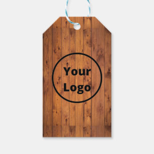 Custom Logo Brown Wood Geschenkanhänger