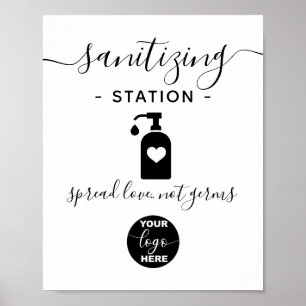 Custom Logo Business Safety Sanitizing Station Poster