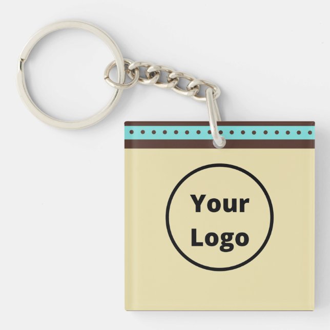 Custom Logo Circles and Stripes pattern Schlüsselanhänger (Vorderseite)