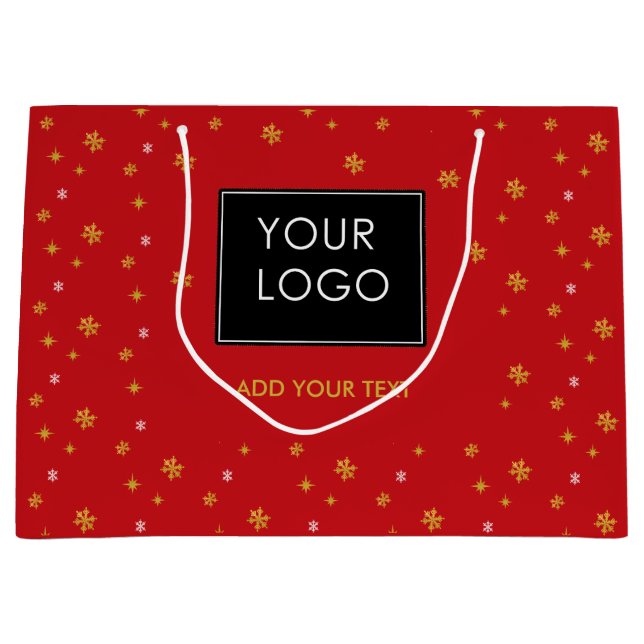 Custom Logo Company Business Weihnachten Große Geschenktüte (Vorderseite)