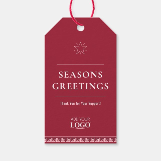 Custom Logo Company Jahreszeit Grüße Feiertage Rot Geschenkanhänger (Vorderseite)