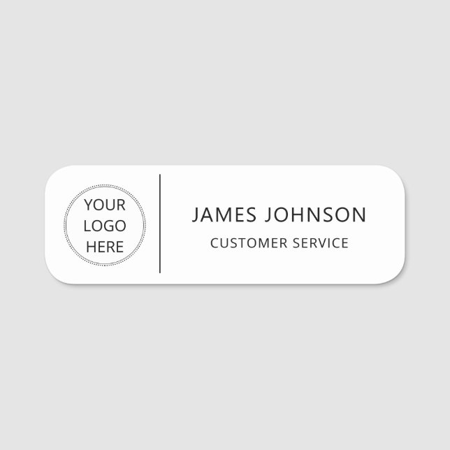 Custom Logo Customer Service Employee Name Namensschild (Vorderseite)