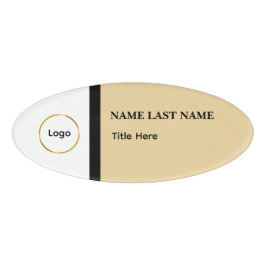 Custom Logo Elegant Dusty Blue White Magnet Namenschild