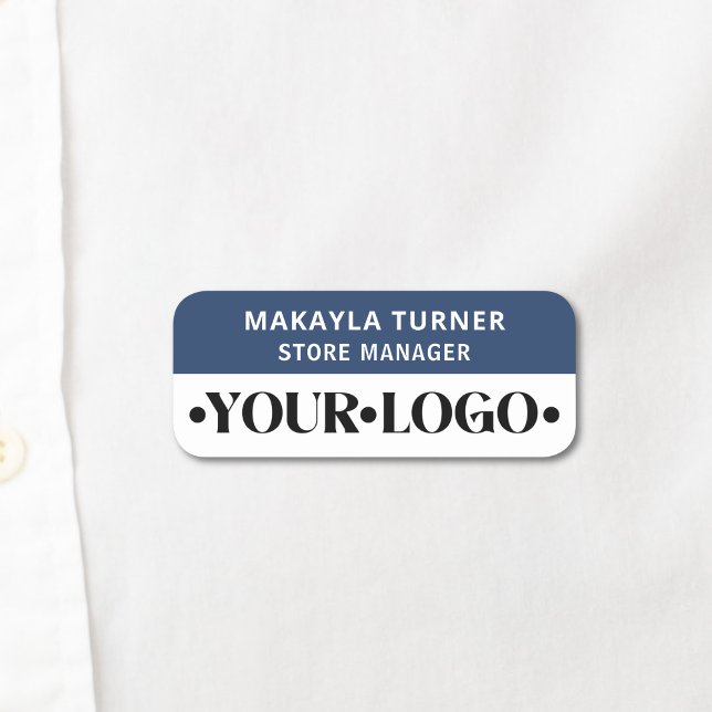 Custom Logo Employee Blue Namensschild (Von Creator hochgeladen)