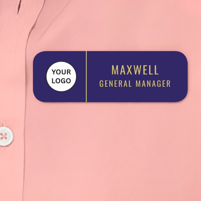 Custom Logo Employee Staff Safety Pin Blue Namensschild (Von Creator hochgeladen)