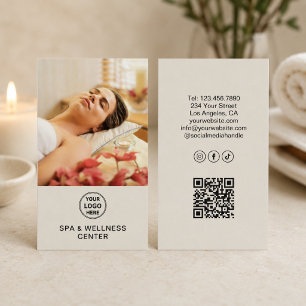 Custom Logo Foto QR Wellness-Center Wellness Cente Visitenkarte