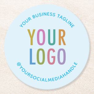 Custom-Logo für Baby Blue Personalisiert Paper-Unt Runder Pappuntersetzer