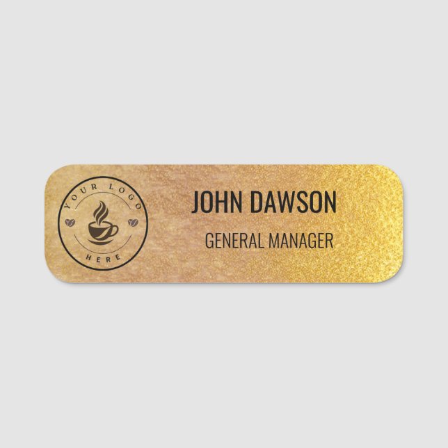 Custom Logo Gold Employee Badge with Magnetic or P Namensschild (Vorderseite)