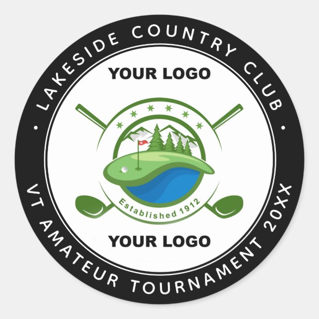 Custom Logo Golf Club Swag Gedenkturnier Runder Aufkleber (Vorderseite)