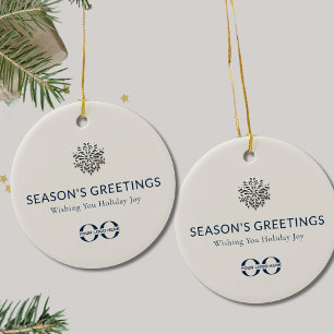 Custom Logo Holiday Joy Snowflake Ornament