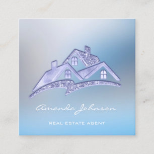 Custom Logo House Real Anwesen Agent Zuhause Glam Quadratische Visitenkarte