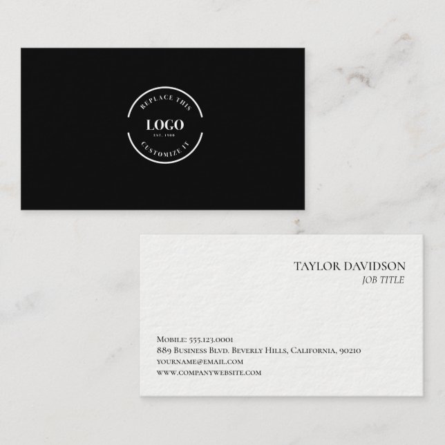 Custom Logo Minimalist Modern Professional Brandin Visitenkarte (Vorne/Hinten)