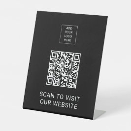 Custom Logo Minimalist QR Code Display Sockelschild