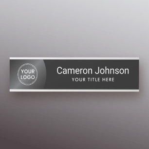 Custom logo modern black and dark gradient türschild