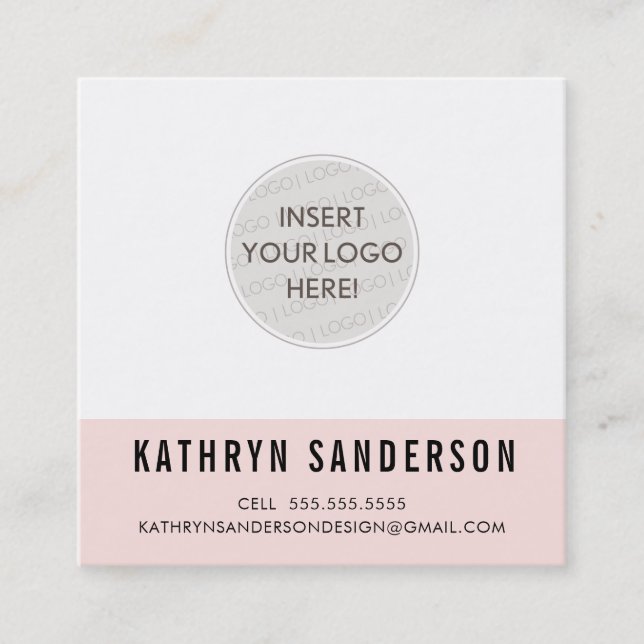 CUSTOM LOGO modern minimalistisch schick rot rot s Quadratische Visitenkarte (Vorderseite)