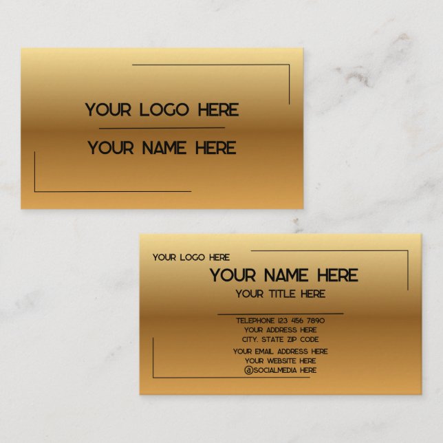Custom Logo Name Minimalist Modern Professional Visitenkarte (Vorne/Hinten)