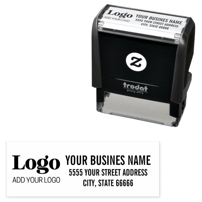 Custom Logo Name Return Address  Permastempel (Beispiel)