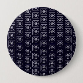Custom Logo or Image Repeating Navy Blue Design Button