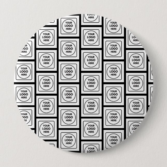 Custom Logo or Image Repeating Pattern Design Button (Vorderseite)