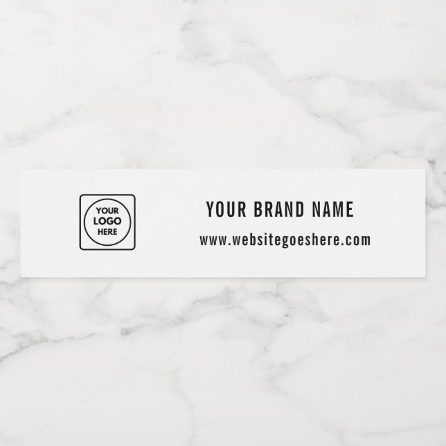 Custom Logo Personalized Business Branding Design Wasserflaschenetikett (Einzelnes Label)