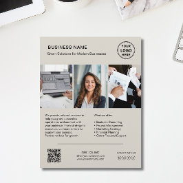Custom Logo Photo QR Corporate Business Flyer