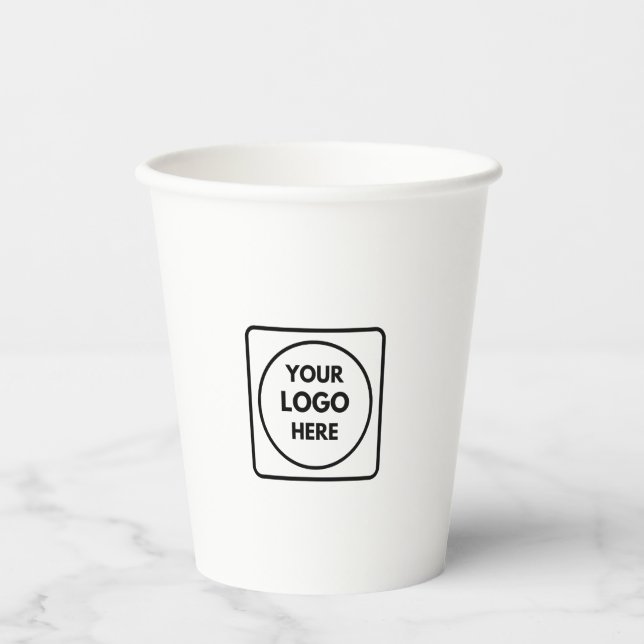 Custom Logo QR Code Branding Modern Pappbecher (Vorderseite)