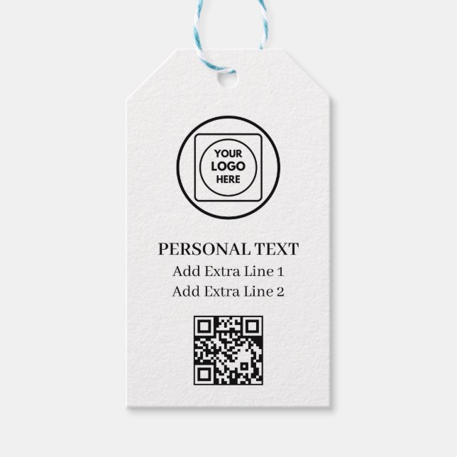 Custom Logo QR Code Business Gift Label price tags Geschenkanhänger (Vorderseite)