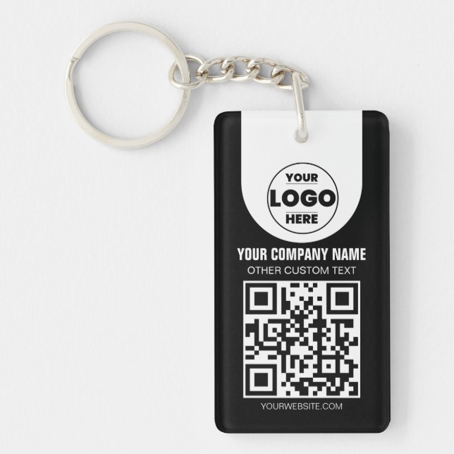 Custom Logo & QR Code Keychain | Business Promo Gi Schlüsselanhänger (Vorderseite)